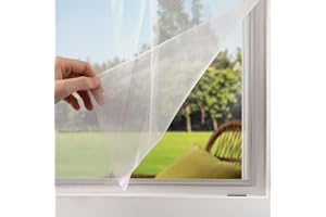 empasa Fliegengitter für Fenster mit Klettband, kürzbarer Insektenschutz ohne Bohren, Fliegennetz aus Polyester Mückennetz Moskitonetz, Größe: 130 x 150 cm, Farbe: weiß