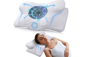 BALITTA Ergonomiczna poduszka na szyję z pamięcią kształtu, dla osób śpiących na boku, plecach i brzuchu, ortopedyczna poduszka na szyję dla łagodzenia bólu, 60 x 34 x 10/13 cm