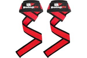 BEING FIT Beingfit Correas Levantamiento de Pesas, Soporte de Muñeca Acolchado, accesorios gym, Powerlifting Fitness Peso Culturismo Gimnasio Deportivas Agarraderas, Straps Gym Hombre e Mujer