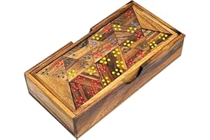 CRAFTY ARTISAN Wooden Tri-Ominos Triangle Dominoes – Handmade Strategy Board Game – Classic Tile Game for Family & Adults