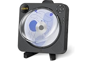 CD Player Portable, Bluetooth CD Player with Speakers Arafuna Small CD Playe for Home with Remote Control FM Radio Digital Screen Headphone Jack, Support AUX USB, Black