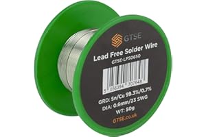 GTSE - Stagno per saldatura - Privo di piombo - Nucleo in colofonia - Sn 99,3 Cu 0,7-0,6 mm - 50 g su rocchetto