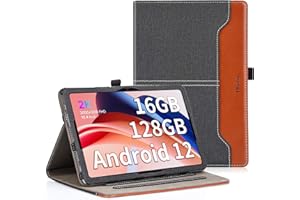 DLveer Custodia Cover per TECLAST T40 Pro/T40S 10.4 Pollici - Supporto e Tasca Multi-Angolo in Pelle PU Cover, Auto Svegliati/Sonno Cover,Denim Nero