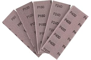 Shineboc 25pcs Mesh Sanding Sheets, 70 * 200mm Mesh Hook and Loop Sanding Pads 80 120 180 240 400 Grit Dust Free Abrasive Net Sander Disc Anti-Blocking Grinding Polishing Sandpaper for Wood Furniture