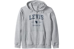 LEVIS WI RETRO T-SHIRTS & GIFTS Levis Wisconsin WI Sportdesign im Vintage-Stil, athletisch, Marineblau Kapuzenjacke