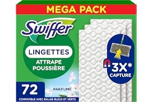 Swiffer dammfångare kvast torkdukar 72 enheter febreze doft, fångar och behåller damm