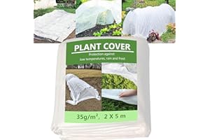 Toced Garden Plant Fleece Frost Protection, 35gsm 2m x 5m Garden Fleece, Plant Antifreeze Cloth Winter Plant Protection Fabric, Non-Woven Fabric Winter Plant Frost Protection