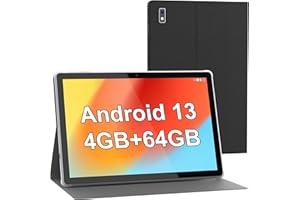 Tibuta Smartpad A10 Tablet 10.1 Pollici Android 13 Tablet con Caso, 4 + 64 GB ROM Quad Core Batteria 5000 mAh, 1280 x 800 IPS HD Touch screen 5 MP+8 MP Fotocamera Bluetooth, WiFi, GPS Tablet Prime