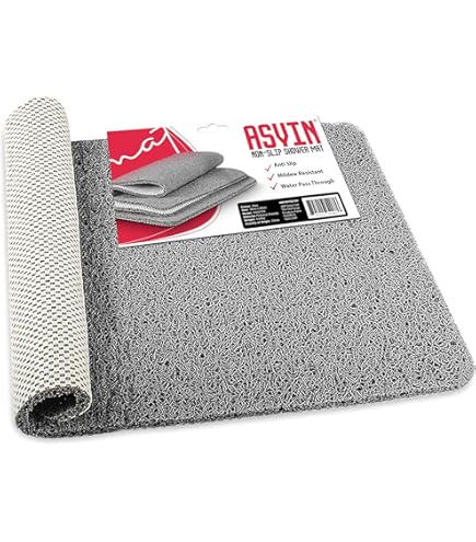 Mateju Luffa Duschmatte 45x75 Cm - Rutschfeste PVC Matte Schnell Trocknend