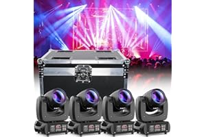 FODEXAZY Lot de 4 100 W Moving Head LED Set avec 1 Flycase Flight Case RGBW LED DJ Light Spot Beam Inventaire allemand