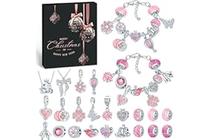 PITMT Calendario Avvento 2025 Donna Gioielli, Calendario Avvento Bambina Adolescente Bracciale Bambini Fai da Te, Calendari Avvento Braccialetti Collane Sorprese Regalo di Natale per Donna Ragazza