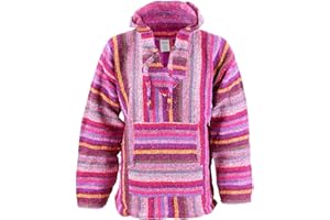 Siesta Mexican Baja Jerga Natural and Black Hooded Hippie top