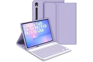 Bettdow Funda con Teclado para Samsung Galaxy Tab S10 Lite/S10 FE 10,9" 2025, Desmontable Español Ñ Teclado con Funda para Galaxy Tab S10 FE/Tab S9 FE 10,9 Pulgadas/Tab S9 11 Pulgadas, Púrpura