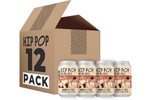 Hip Pop Kombucha, Low Calorie, 100% Natural, Vegan, Ginger & Yuzu, 12 x 330 ml