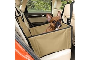 WUGLO Wyjątkowo Stabilny Samochodowy Fotelik dla Psa – Solidny Fotelik Samochodowy dla Psa z 4 Pasami – Wodoodporny Fotelik dla Psa do Samochodu – Mocne Siedzisko dla Psa do Samochodu na Tylne Siedzenie (S)