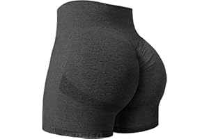 YEOREO Women Gym Short High Waist Tummy Control Scrunch Butt Seamless Workout Butt Lifting 5" Cycling Shorts