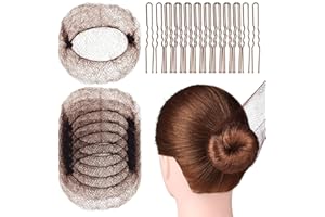 FOYODS 20 Pack haarnetz ballett kinder mit 50PCS U-förmigen Haarnadeln, 50cm Unsichtbare Haarnadeln Braun für Tanz Buns & Ballett Haarnetz, Tanz Haarnetze für Frauen, Mädchen, Ballett Bun