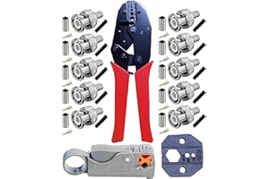 KAGNI Knagni Necalon BNC / TNC Ratchet Crimping CONG y alicates de pelado de cable coaxial con 10 TLG BNC Crimp Enchufe