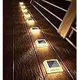 Lacasa Solar Decking Lights Outdoor Garden, 8 Pack 30LM Solar Powered Step Lights, IP68 Waterproof LED Dock Lights Auto ON/Off Light up All Night for Stairs Driveway Pathway Lighting, Warm White 2700K