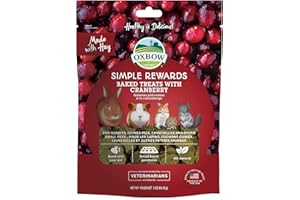 Oxbow Simple Rewards Baked Hay Treats with Cranberry for Small Animals 3-Ounce