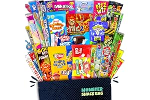 ‎MONSTER SNACKBAG 40 Trend-Süßigkeiten aus aller Welt in einer Box auch als Geschenk z.B. für Weihnachten - XXL Mix mit amerikanischen Süssigkeiten und Sweets