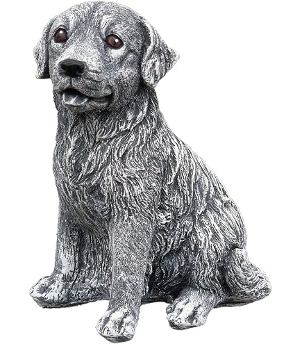 Steinfigur Hund Schlafend, Gartenfigur Gartendeko Geschenk Figur Tierfigur