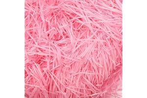 LABUYI 50g Papier Déchiqueté,Frisure Pour Emballage,Paille Emballage,Raffia Remplissage Papier de Soie Déchiqueté Pour Cadeaux,Protection Décoration(Rose)