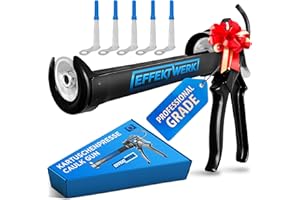 Effektwerk Pistola per sigillante per cartucce di silicone da 150-310 ml, Pistola per sigillante per carichi pesanti con rapporto di spinta 25:1, Perfetta per riempire le crepe delle finestre