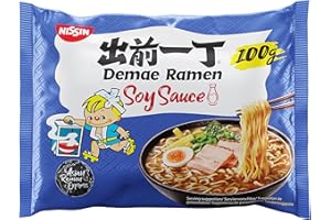 NISSIN - Demae Ramen - Saveur Soy Sauce - 1 Carton de 10 Sachets de 100 g
