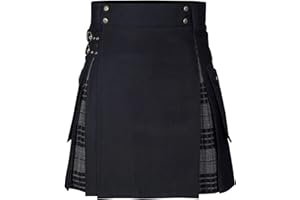 Chahuer Falda Plisada Escocesa De Vacaciones Escocesa De Color En Contraste De Color En Contraste para Hombre Gris XXL