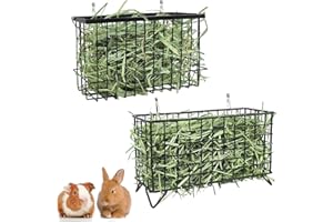 TiereCare Hay Feeder - 2PCS Heavy Duty for Rabbit Guinea Pig Chinchilla Hay Holder Hay Rack Reduces Mess and Waste Bunny Cage Accessories