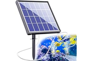 Biling Teichbelüfter Sauerstoffpumpe für Teich Solar, 2,5W Solar Teichbelüfter Sauerstoffpumpe Air Aquarium mit Akk, Sauerstoff Teich Belüftungspumpe 3 Modi 2 Luftsteine für Gartenteich, Angeln