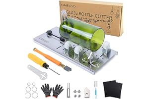 OAIEGSD Glass Bottle Cutter, Glass Cutter for Bottles for Cutting Wine, Beer, Mason Jars, Whiskey, Round and Oval Bottles, Bottle Cutter & Glass Cutter Bundle for DIY Project Crafts