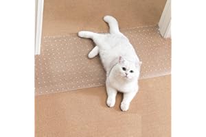 Uross Carpet Protector for Pets - 110CM Cat Protector for Doorway, Anti Scratch Under Door slip Cats Scratching Mat, Easy to Cut Plastic pad Scratch Stopper, Cat Scratch Guard