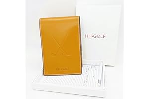 HH-GOLF Genuine soft Leather Golf Scorecard Holder, golf score cards holder with 2 cards and 1 pencil, Gift for men and women Golfer