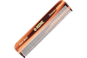 Kent Handmade Coarse/Fine Toothed Styling Pocket Comb, Length-11.2 cm