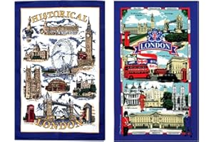 Elgate London Geschirrtücher Set mit 2 London & Street Namen Historical London