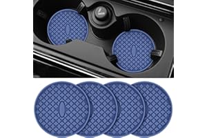 STLIAN Car Cup Coasters [4 Pack] Silicone Cup Holders Mats, Non-Slip Recessed Car Interior Accessories Navy Blue
