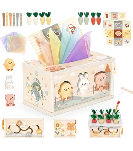 ZLPBAO Jeux Ontessori 1 Ans 2 Ans Bois, 8 En 1 Jeux Ontessori Parcours Otricité Bébé