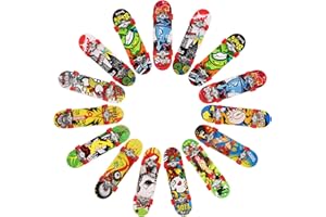 Dadabig 15 PCS Finger Skateboards, Mini Fingerboard Mini Skateboard Toy Deck Truck Finger Board for Boys Kids Party Bag Fillers Birthday Party Toy Favors in Multiple Patterns (Random Color)