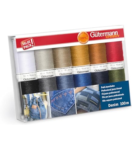 Gütermann Creativ Set 6 Bobine Filo Da Cucito Cotton 30 – 300 M Cad. – Colori Multicolore, 100% Cotone Di Alta Qualità