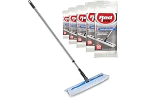 I.P.P.A. Set per la Pulizia del Pavimento. Base 39,5 cm x 11 cm, Manico allungabile 130 cm e 100 Panni Velo elettrostatici impregnati (45 cm x 22 cm). Compatibile con i sistemi swiffer.