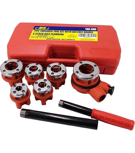 7-Size Ratchet Pipe Threader Set - 3/8 To 2 Inch NPT Threading Dies ...