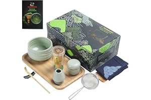 TEANAGOO Servizio da tè giapponese, O6, set di fruste per matcha, ciotola per matcha, frusta per matcha in bambù (chasen), paletta (chashaku), porta frusta, kit per preparare il tè.