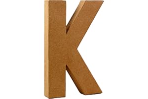 COUNTRY LOVE CRAFTS PAPIER MACHE Country Love Crafts 8.25-inch/ 20.5cm 3D Letter K Papier Mache