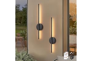 Kimjo Battery Operated Wall Lights - Rechargeable Wall Lights Dimmable 3 Colors - Wireless Wall Sconces Remote Control - Battery Wall Light USB for Bedrooms Living Room 2 Packs
