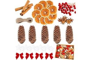 JADYON 119 Stück Weihnachtsdeko Adventskranz Deko Set, Natur Bastel Adventskranz, Deko Weihnachten, Weihnachtsdeko, Weihnachten Bastelset Kreative, Weihnachtspotpourri Bastel für DIY-Kranz Advent Tischdeko