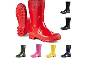 JUJU Womens Boots, Waterproof Ladies Wellies, Comfy and Stylish Fit, Easy Slip On, Womens Wellington Boots UK Sizes 3-8