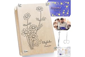 Rhykoka Grande kit di pressa per fiori per adulti, 10 strati, 30 x 20 cm, fai da te, in legno, per fiori e foglie, per amanti del fai da te e dell'artigianato (legno)