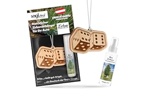 ‎SAGL.TIROL HOLZMANUFAKTUR sagl.tirol Auto Duft aus Zirben Holz [100% Bio] inkl. Zirben Raum Parfüm 5ml I verschiedene Motive I natürlicher Auto Duftbaum I Auto Duft Innenraum I Auto Lufterfrischer I Autoduft I Würfel